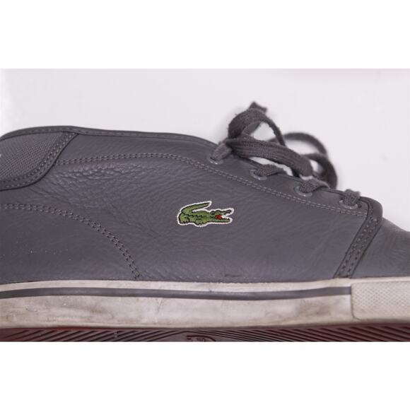 Lacoste Mens Ampthill Gray Hi Top Leather Sneakers US 10 - Picture 11 of 13